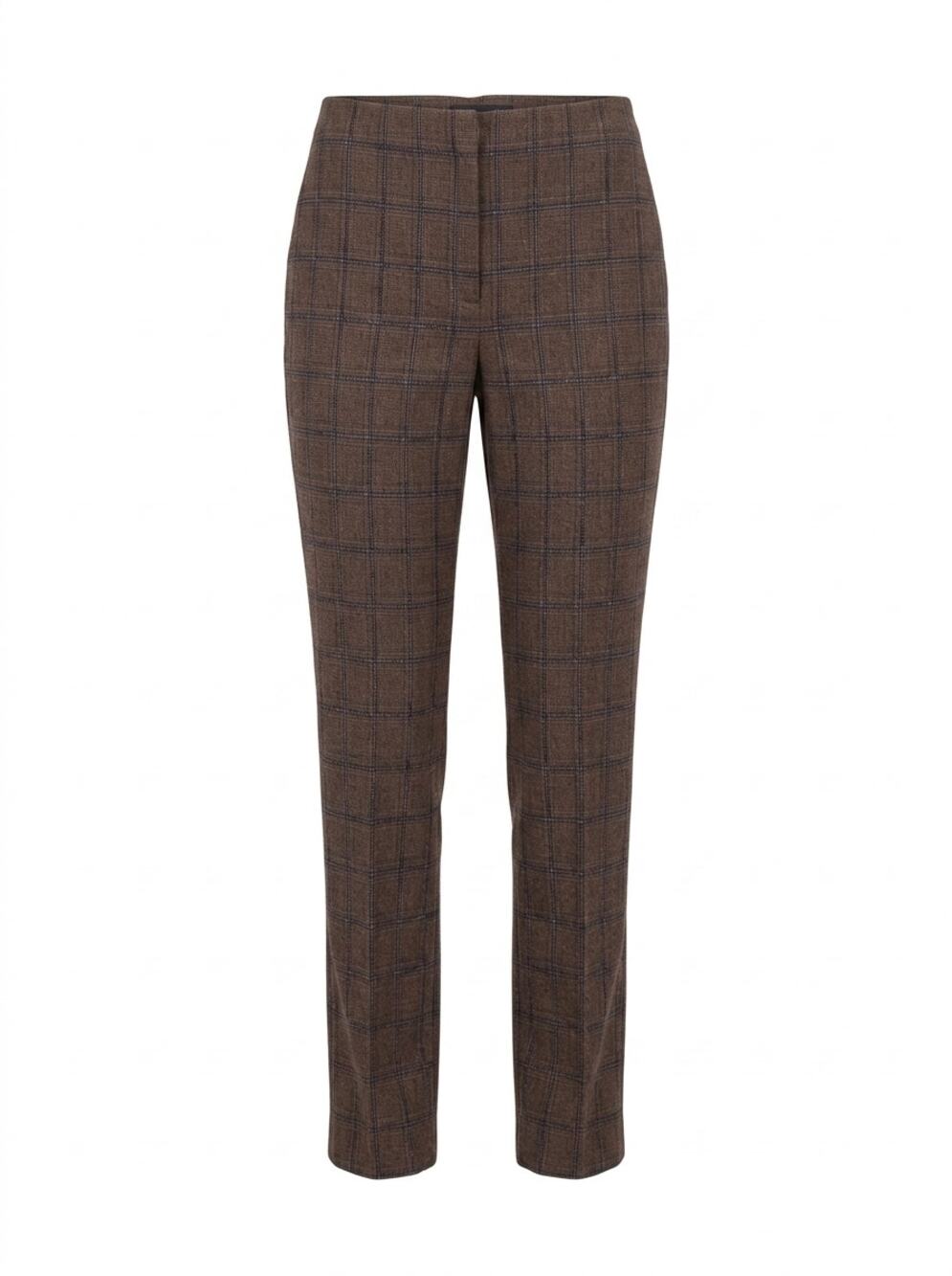 Antonio Melani Brown Plaid Straight Leg Stretch Trouser Pants Women Size 0